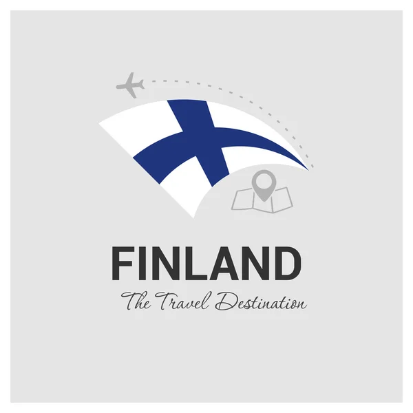 Finlandiya seyahat Logo — Stok Vektör