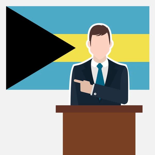 Biznesmen z flagą Bahama — Wektor stockowy