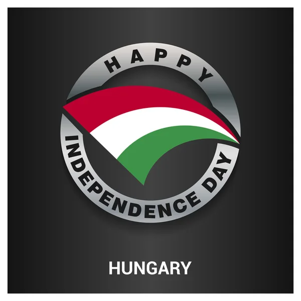 Ungern självständighetsdagen badge — Stock vektor
