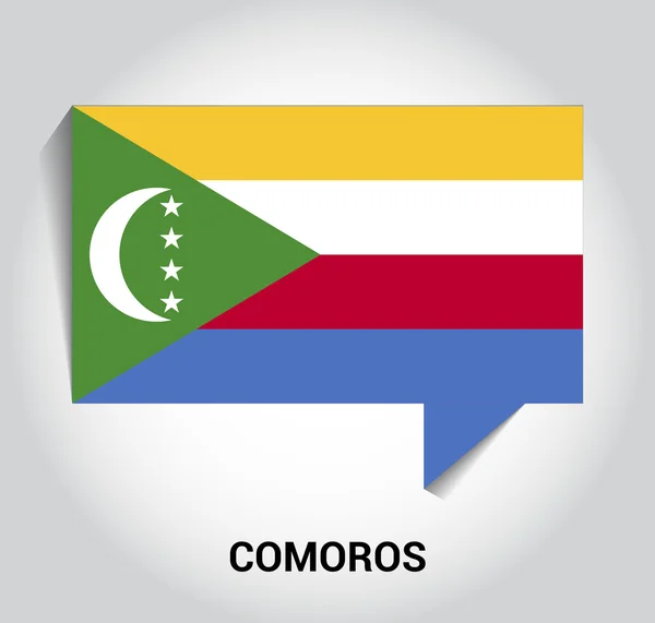 Bandeira tridimensional 3d Comores —  Vetores de Stock