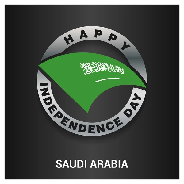 Arábia Saudita emblema do dia da independência — Vetor de Stock