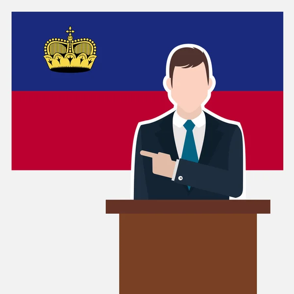 Üzletember Liechtenstein zászló — Stock Vector