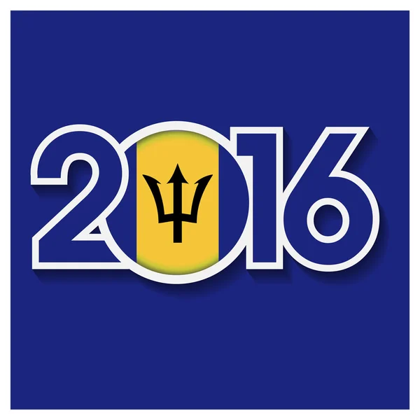 2016 ano com bandeira de Barbados —  Vetores de Stock