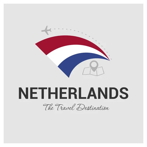 Hollanda seyahat Logo — Stok Vektör