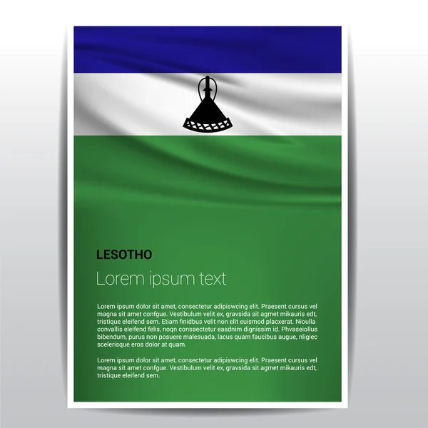 Lesotho flag Brochure Template — Stock Vector