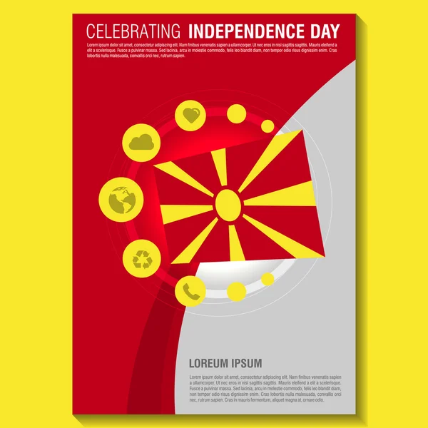 Broschüre zum Unabhängigkeitstag Mazedoniens — Stockvektor