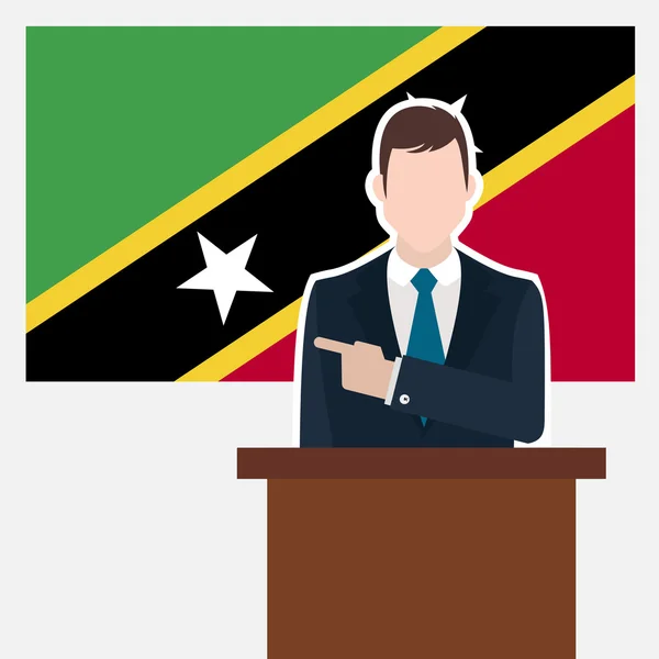 Homme d'affaires avec drapeau Saint-Kitts — Image vectorielle