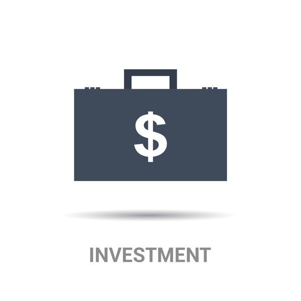 Briefcase with dollar money icon