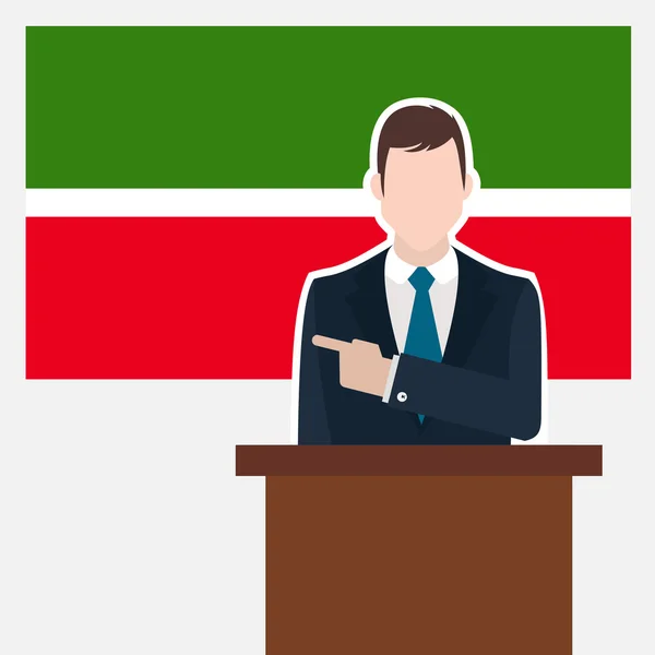 Homme d'affaires avec drapeau tatarstan — Image vectorielle