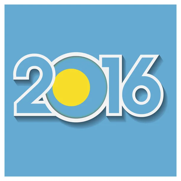 2016 jaar met vlag van Palau — Stockvector