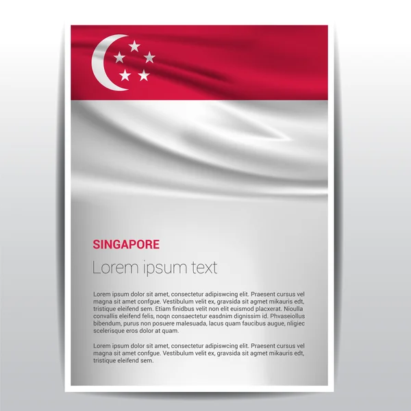 Bandera de Singapur Folleto Plantilla — Archivo Imágenes Vectoriales