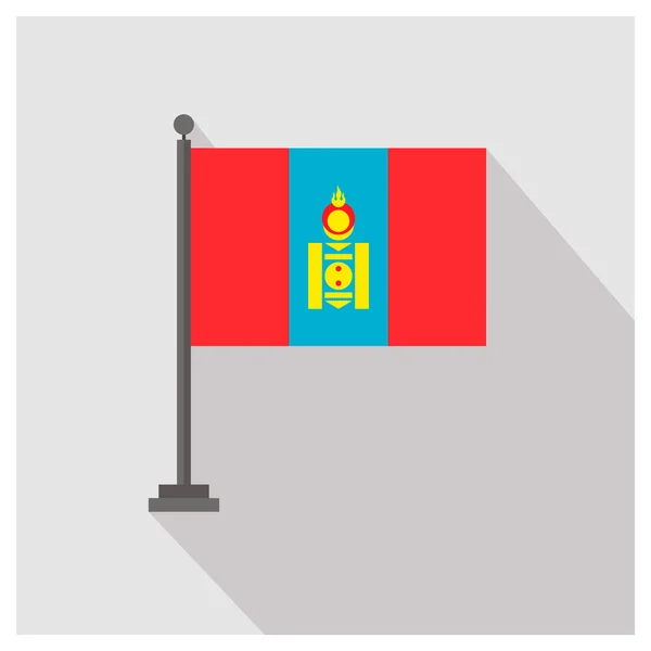 Vlajka země Mongolsko — Stockový vektor