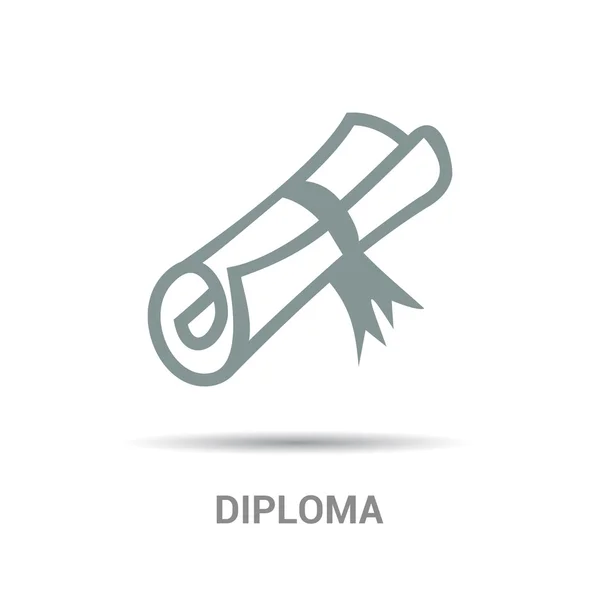 Certificado, ícone de diploma — Vetor de Stock
