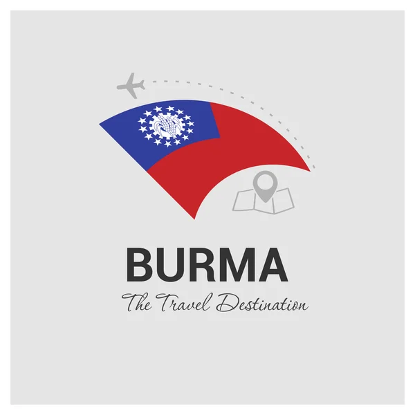Logo de viaje de Birmania — Vector de stock