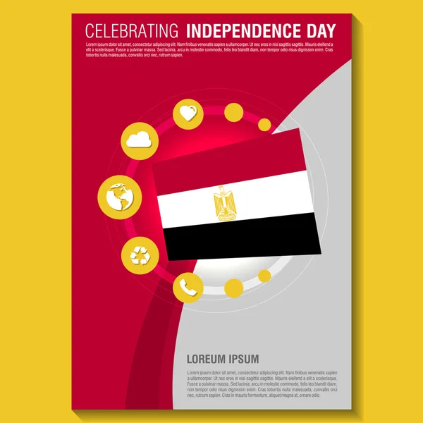Φυλλάδιο ημέρα ανεξαρτησίας της Αιγύπτου — Διανυσματικό Αρχείο