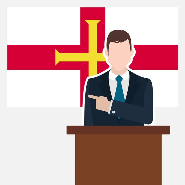 Businessman with Guernsey flag — Stock Vector