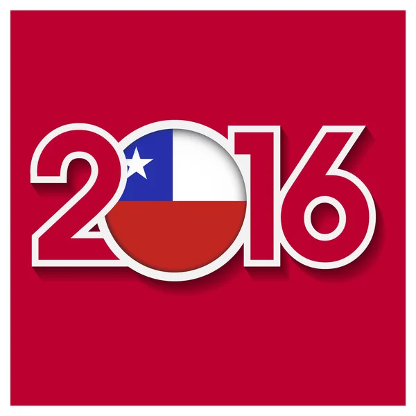 2016 rok s Chile vlajky — Stockový vektor