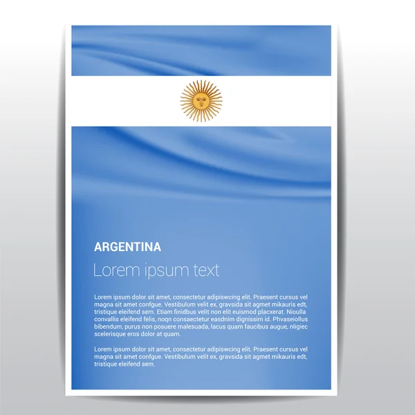 Bandera de Argentina Folleto Plantilla — Archivo Imágenes Vectoriales