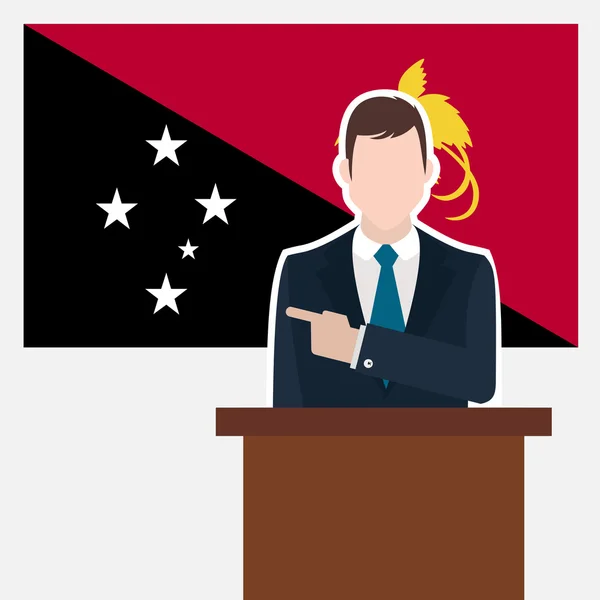 Hombre de negocios con bandera de Papua Nueva Guinea — Archivo Imágenes Vectoriales