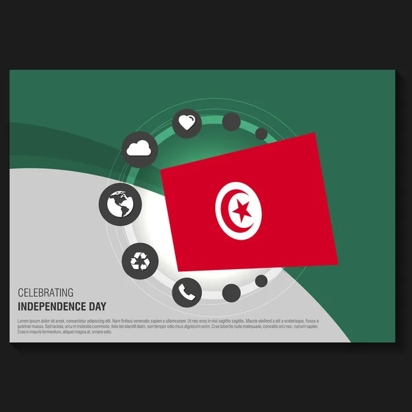 Volante del Día de la Independencia de Túnez — Vector de stock