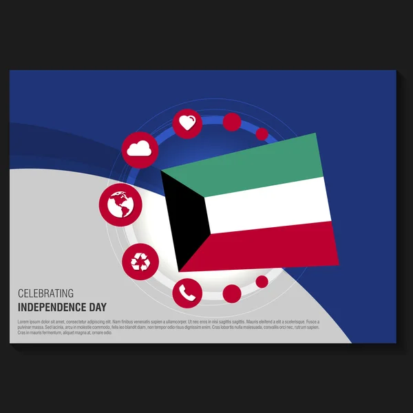 Folheto do Dia da Independência do Kuwait — Vetor de Stock