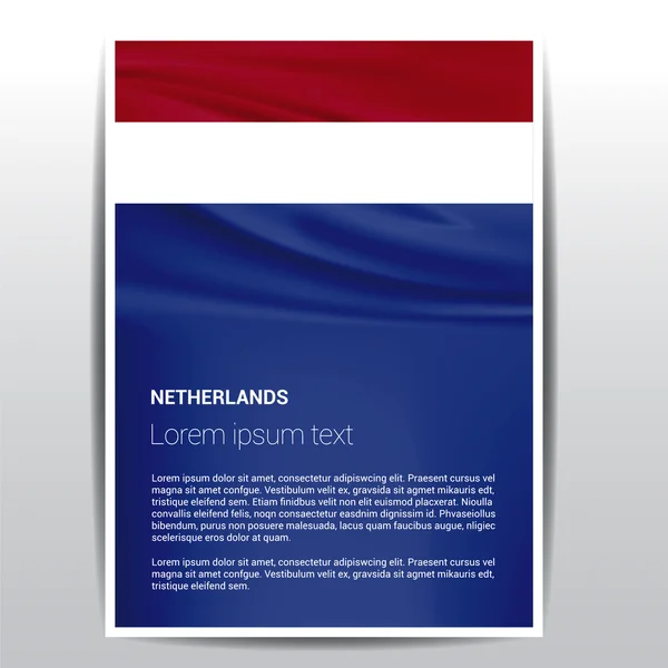 Modelo da brochura da bandeira dos Países Baixos — Vetor de Stock