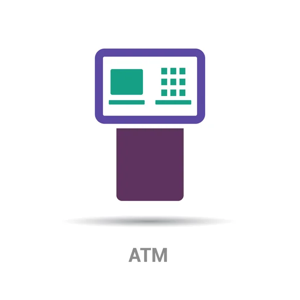 Argent de l'icône ATM — Image vectorielle