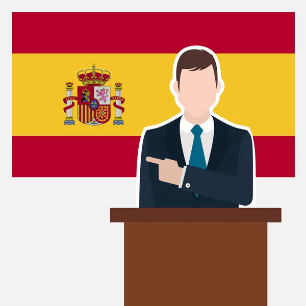 Empresário com bandeira da Espanha — Vetor de Stock