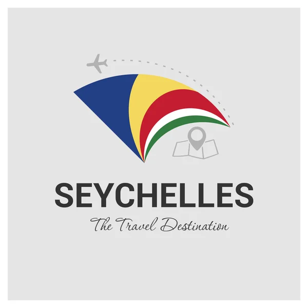 Logo de viaje de Seychelles — Vector de stock