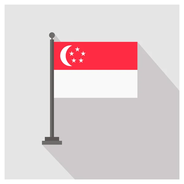 Bendera Negara Singapura - Stok Vektor