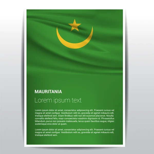 Bandera de Mauritania Folleto Plantilla — Archivo Imágenes Vectoriales