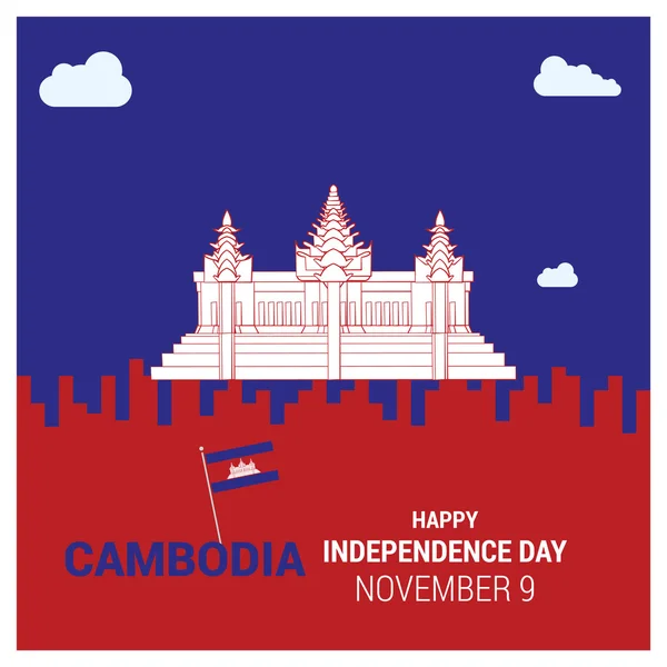 Dia da independência da Camboja — Vetor de Stock