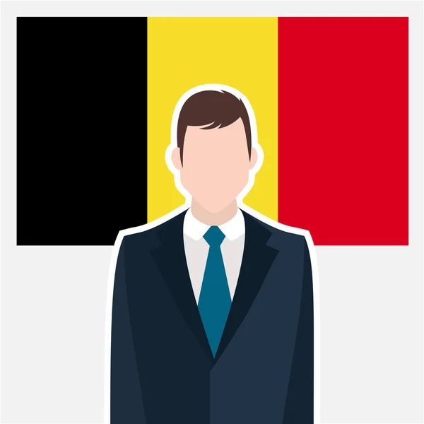 Homme d'affaires avec drapeau belge — Image vectorielle