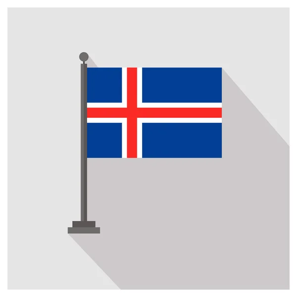 Vlajka země Island — Stockový vektor