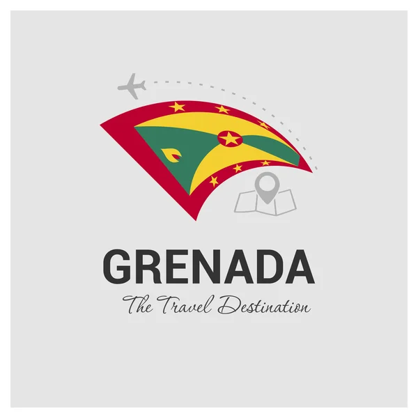 Grenada seyahat Logo — Stok Vektör