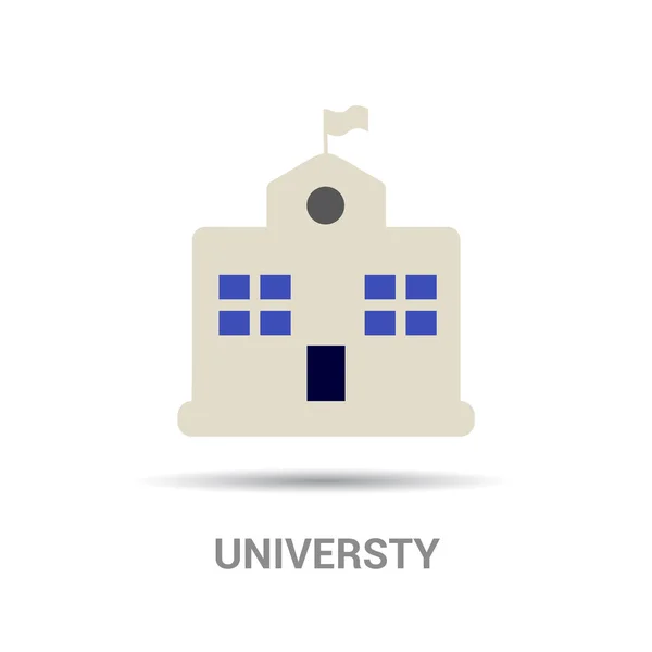 Ikon universitas atau bangunan perguruan tinggi - Stok Vektor