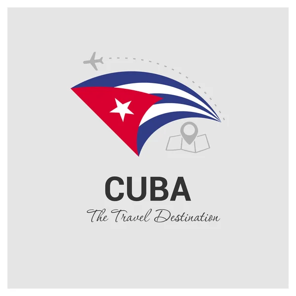 Logo Perjalanan Kuba - Stok Vektor