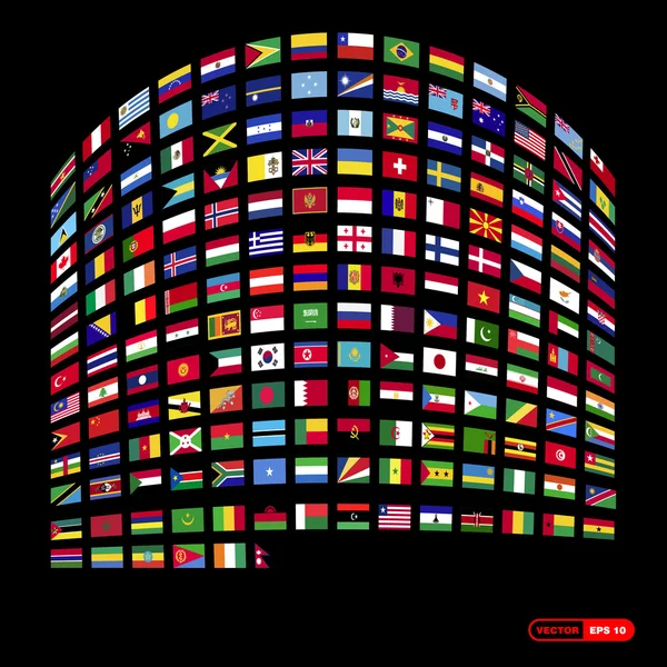 Collection de drapeaux du monde — Image vectorielle
