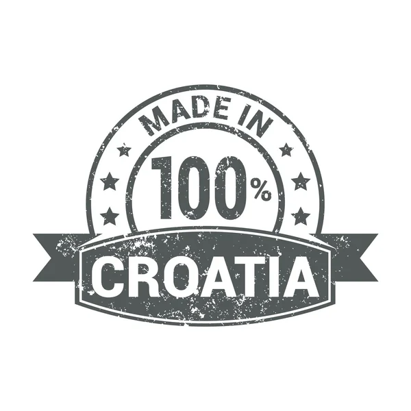 Vyrobené v Chorvatsku - kulaté razítko design — Stockový vektor