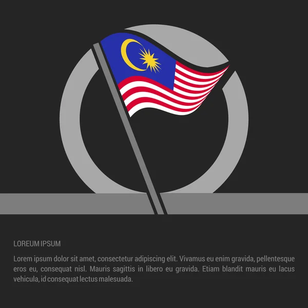 Insignia de bandera de Malasia — Vector de stock
