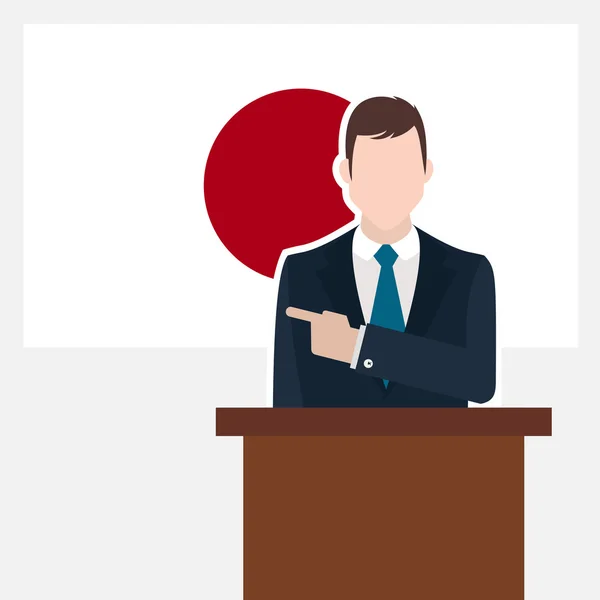 Businessman with Japan flag — Stock Vector