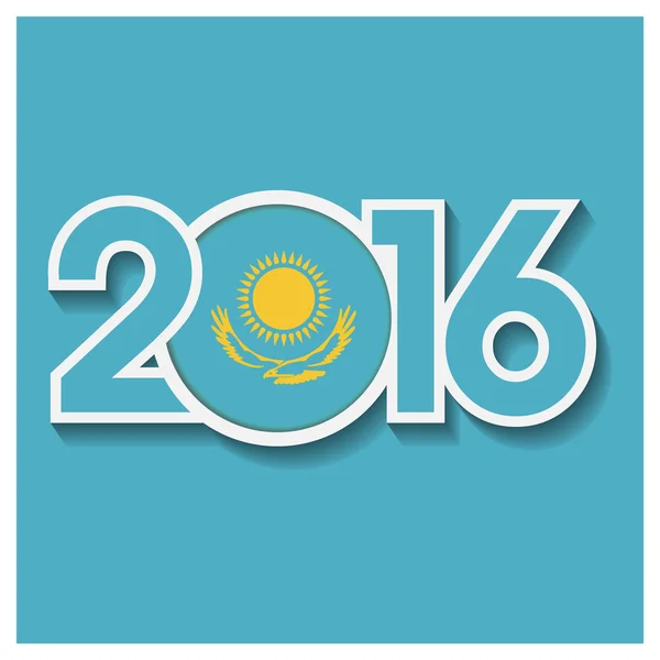 2016 år med Kazakstan flagga — Stock vektor
