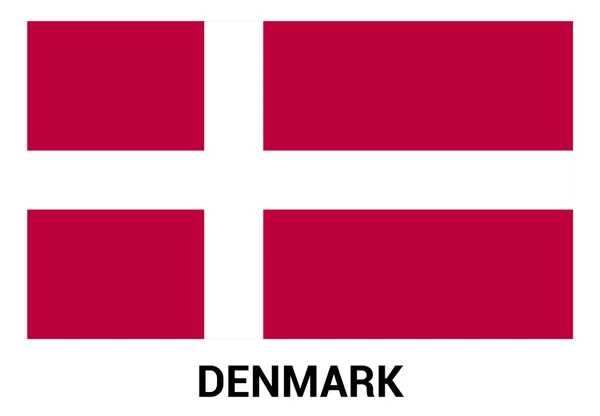 Dänische Flagge in den offiziellen Farben — Stockvektor