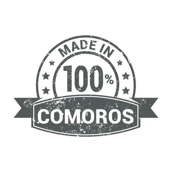 Hecho en sello de Comoras — Vector de stock