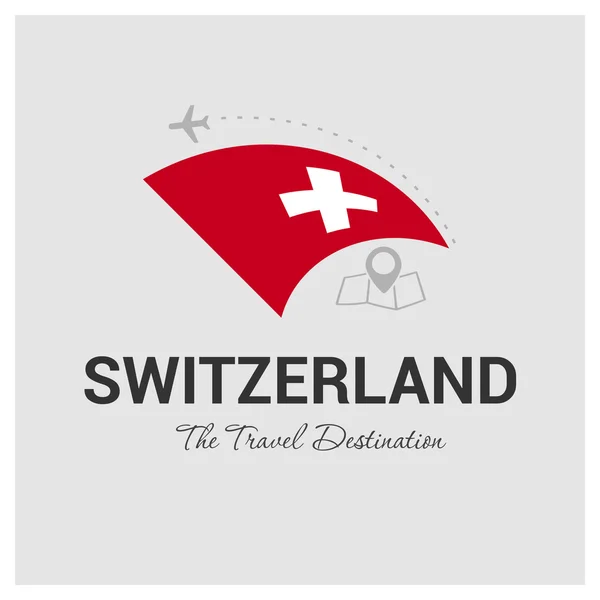 İsviçre seyahat Logo — Stok Vektör