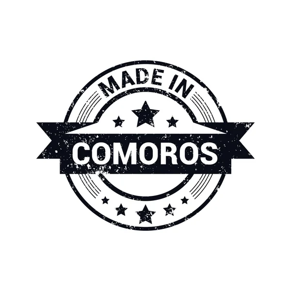 Hergestellt in Komoren Marke — Stockvektor