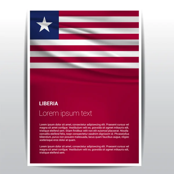 Modelo da brochura da bandeira da Libéria — Vetor de Stock