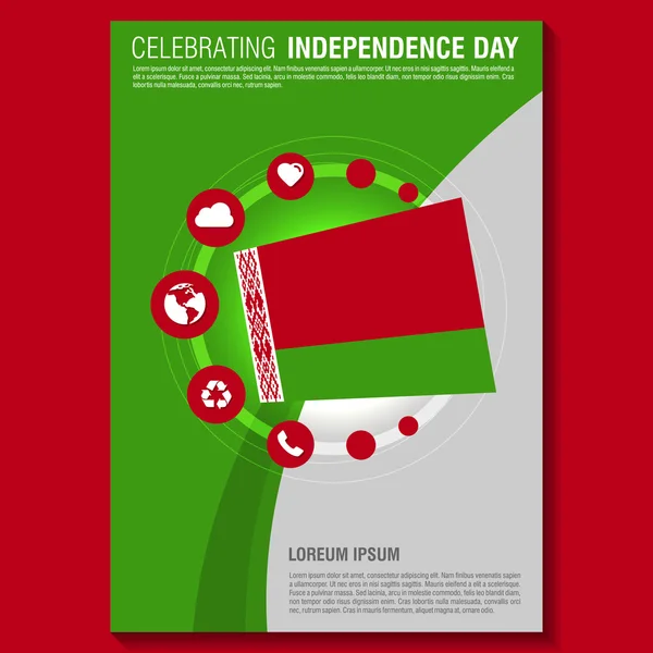 Belarus Independence Day Brochure — ストックベクタ