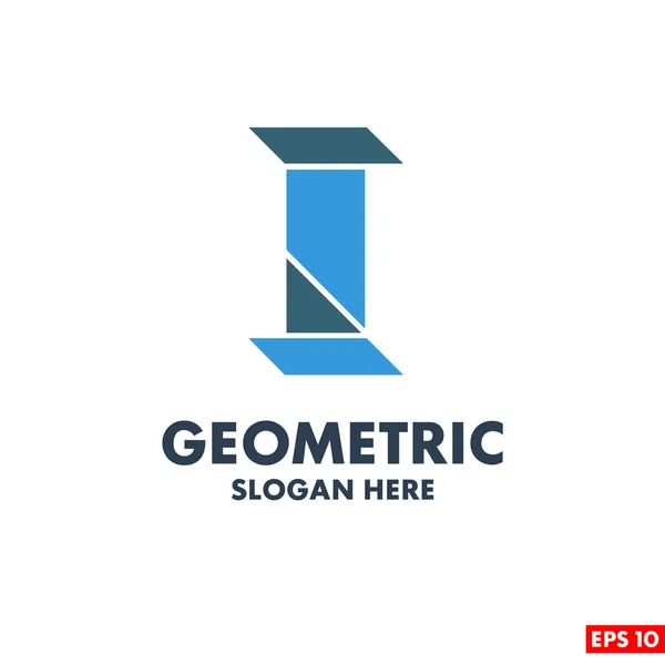 I Carta Logotipo geométrico — Vetor de Stock