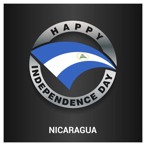 ニカラグア独立記念日バッジ — ストックベクタ